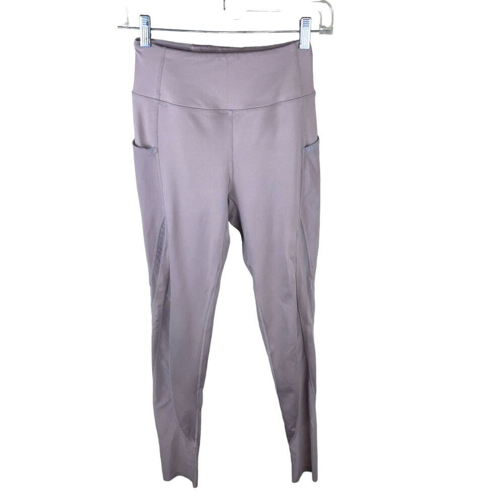 GYMSHARK Sheer Insert Leggings Pant Womens Size‎ XS Purple Gym Workout Athletic